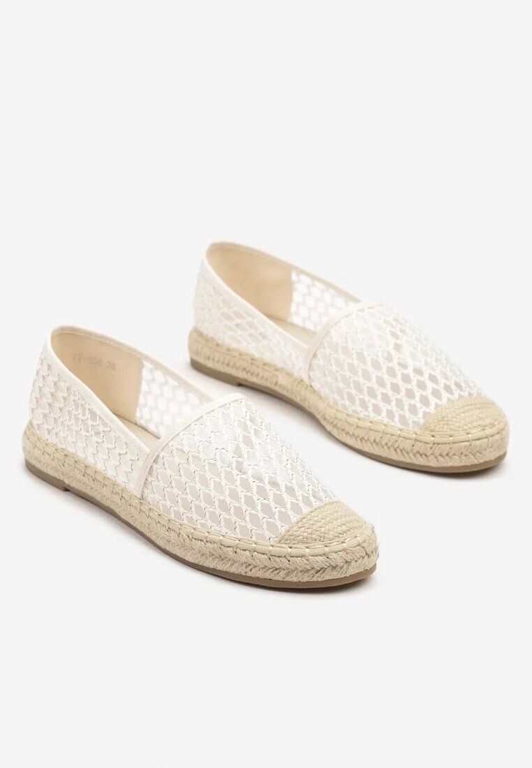 c'm paris Espadrile Bej din plasă decorate cu împletitură Telovianna