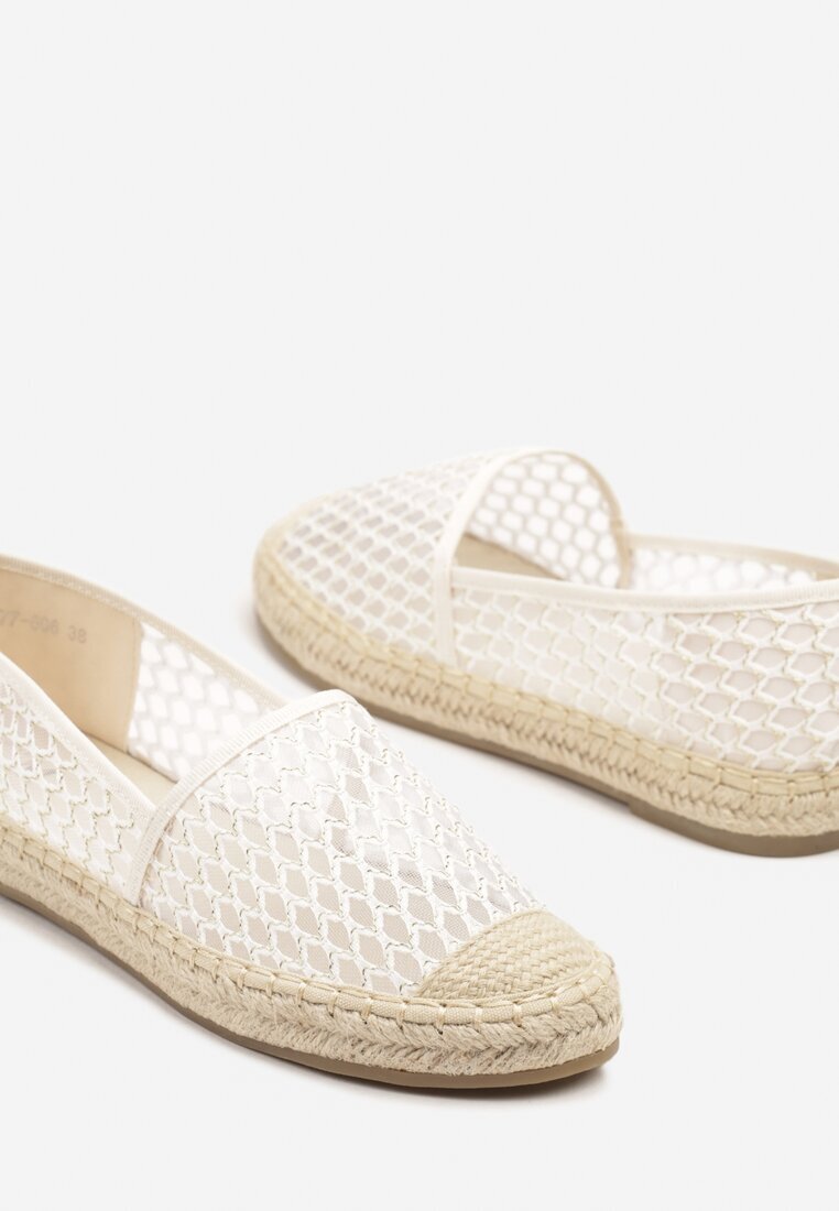 c'm paris Espadrile Bej din plasă decorate cu împletitură Telovianna