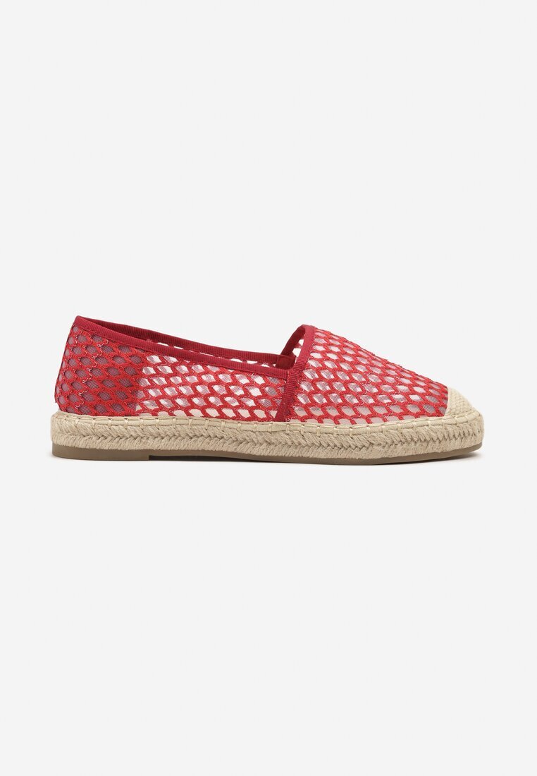 c'm paris Espadrile Roșii din plasă decorate cu împletitură Telovianna