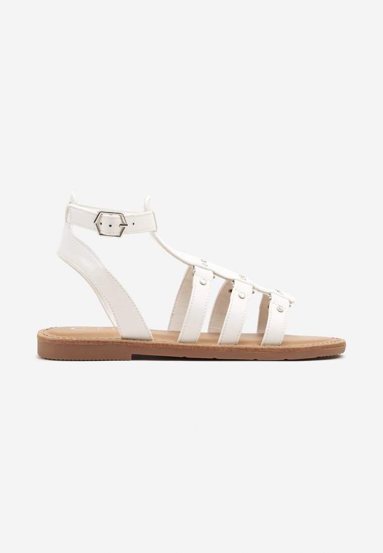 c'm paris Sandale Albe Tip Gladiator cu închidere cu cataramă Desalisse