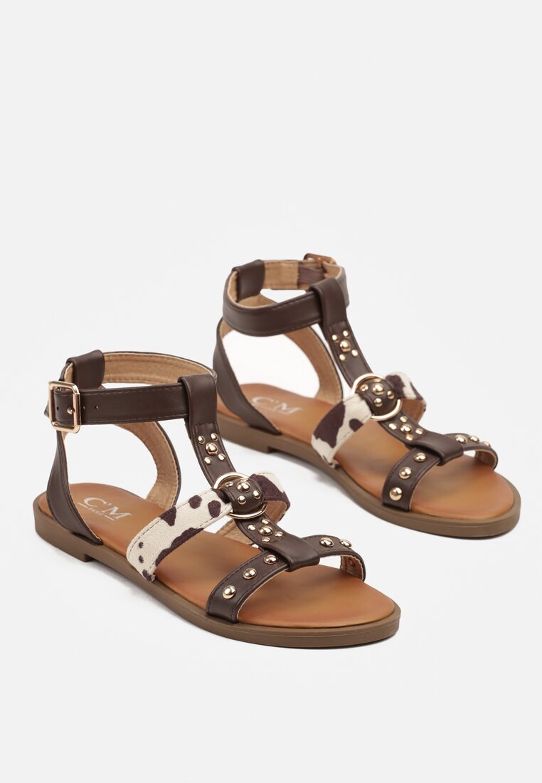 c'm paris Sandale Maro Gladiator Decorate cu nituri Valritia
