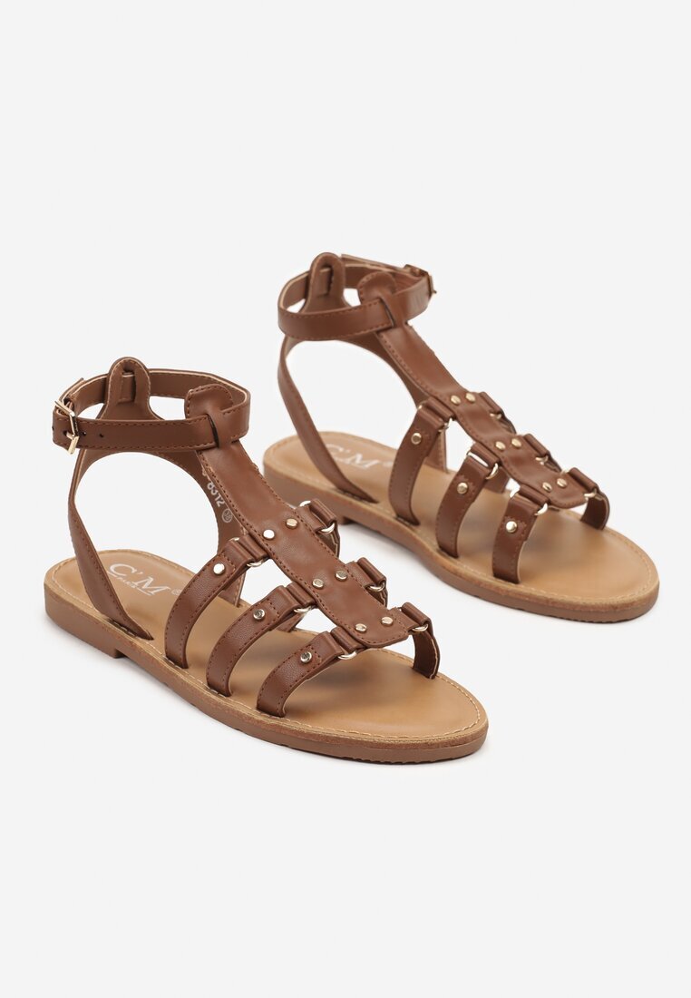 c'm paris Sandale Maro Tip Gladiator cu închidere cu cataramă Desalisse