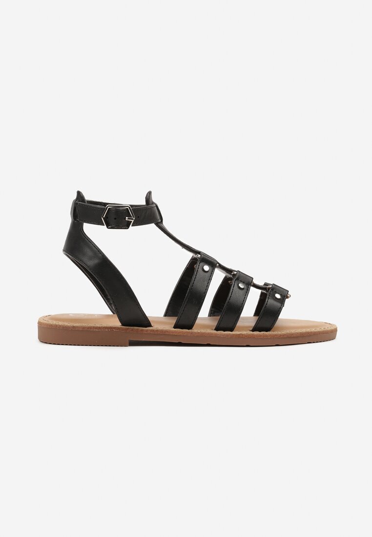 c'm paris Sandale Negre Tip Gladiator cu închidere cu cataramă Desalisse