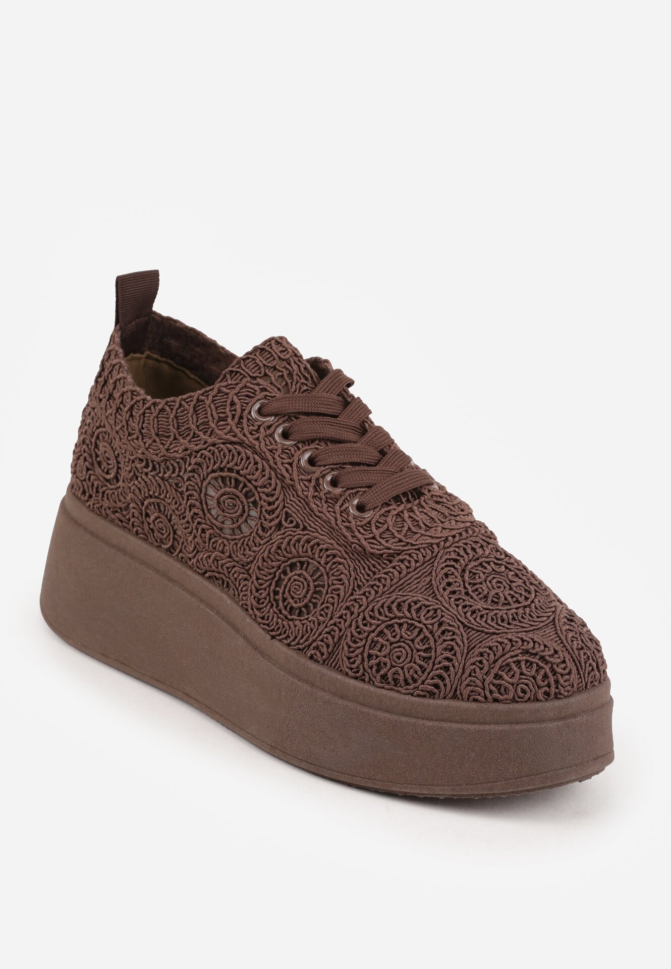 c'm paris Sneakers Maro din Împletitură cu Talpă Groasă în Stil Boho Dacara