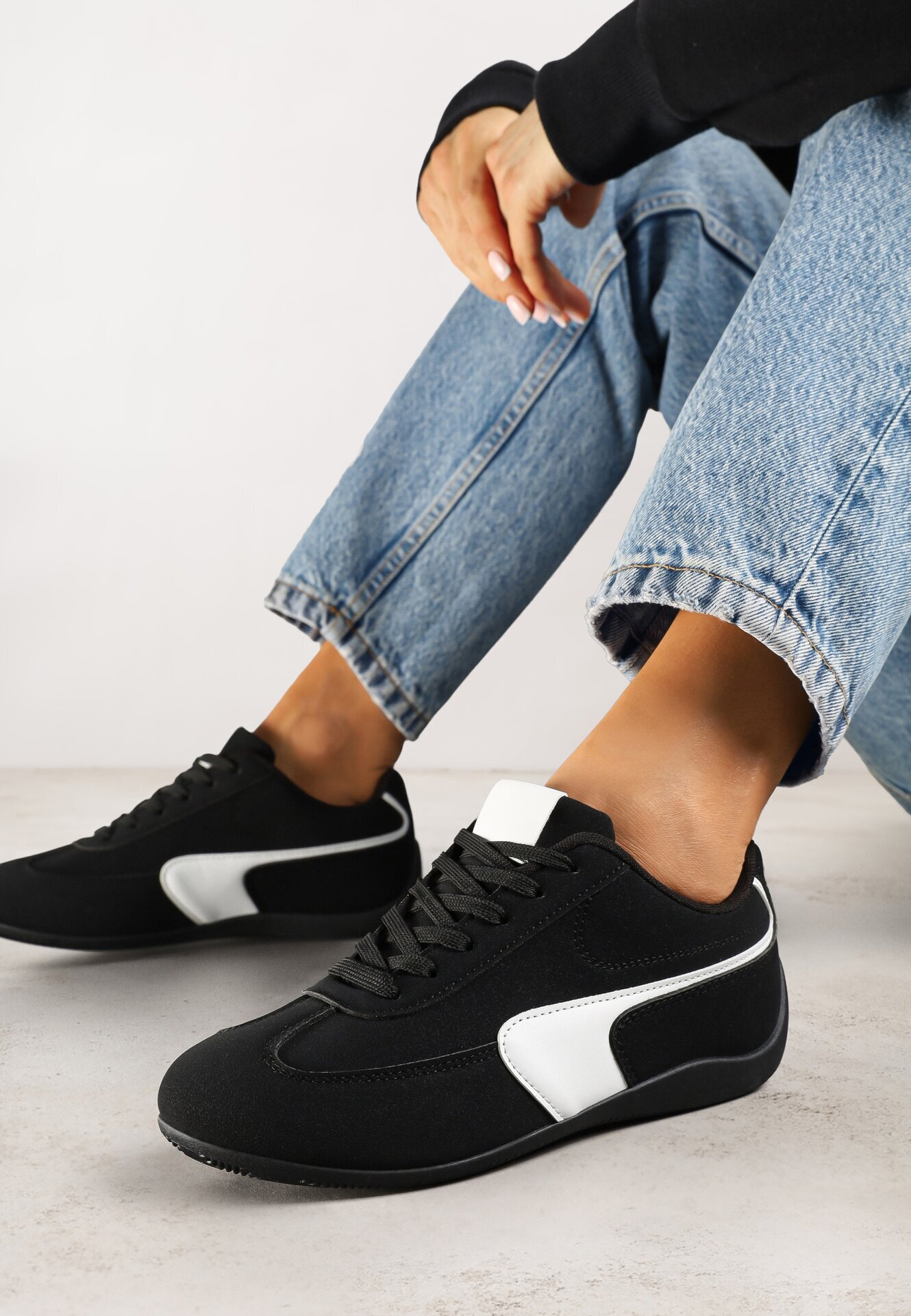c'm paris Sneakers Negre în Stilul Tenișilor Iconici Virritia