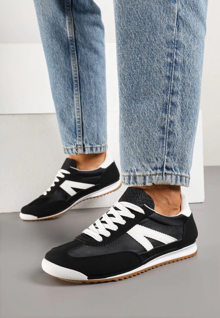c'm paris Sneakers Negri în Stil de Pantofi de Tenis Iconici cu Cusături Decorative Valtewi