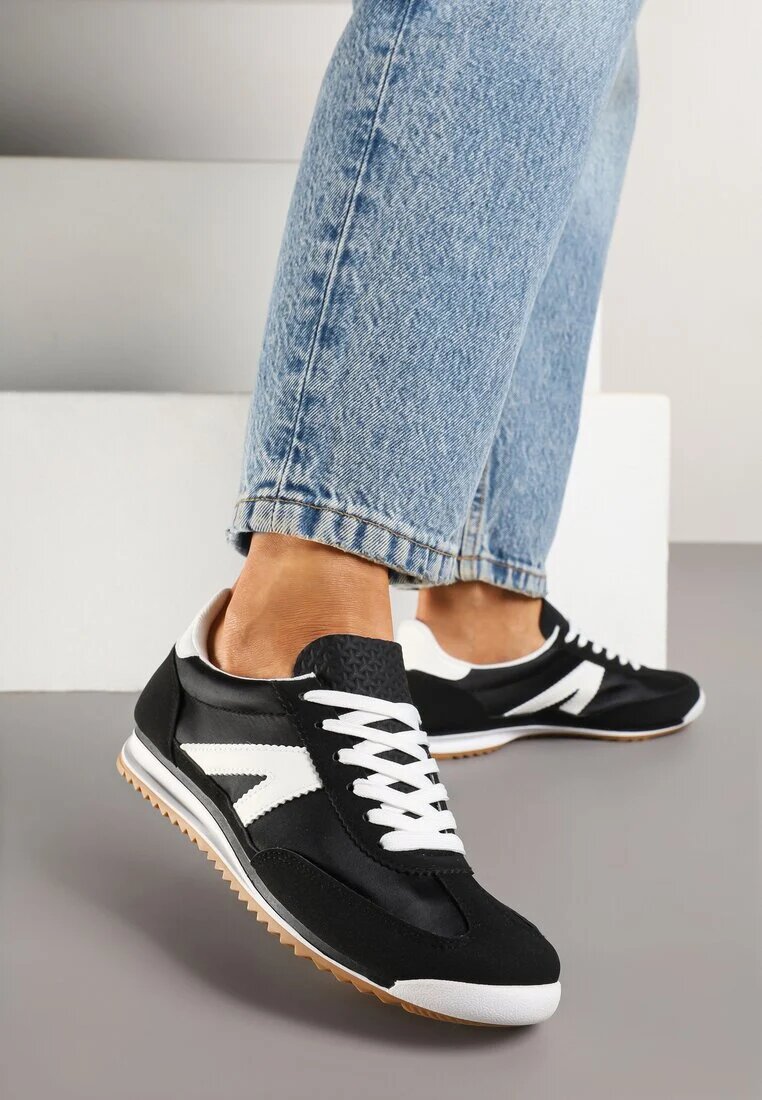 c'm paris Sneakers Negri în Stil de Pantofi de Tenis Iconici cu Cusături Decorative Valtewi
