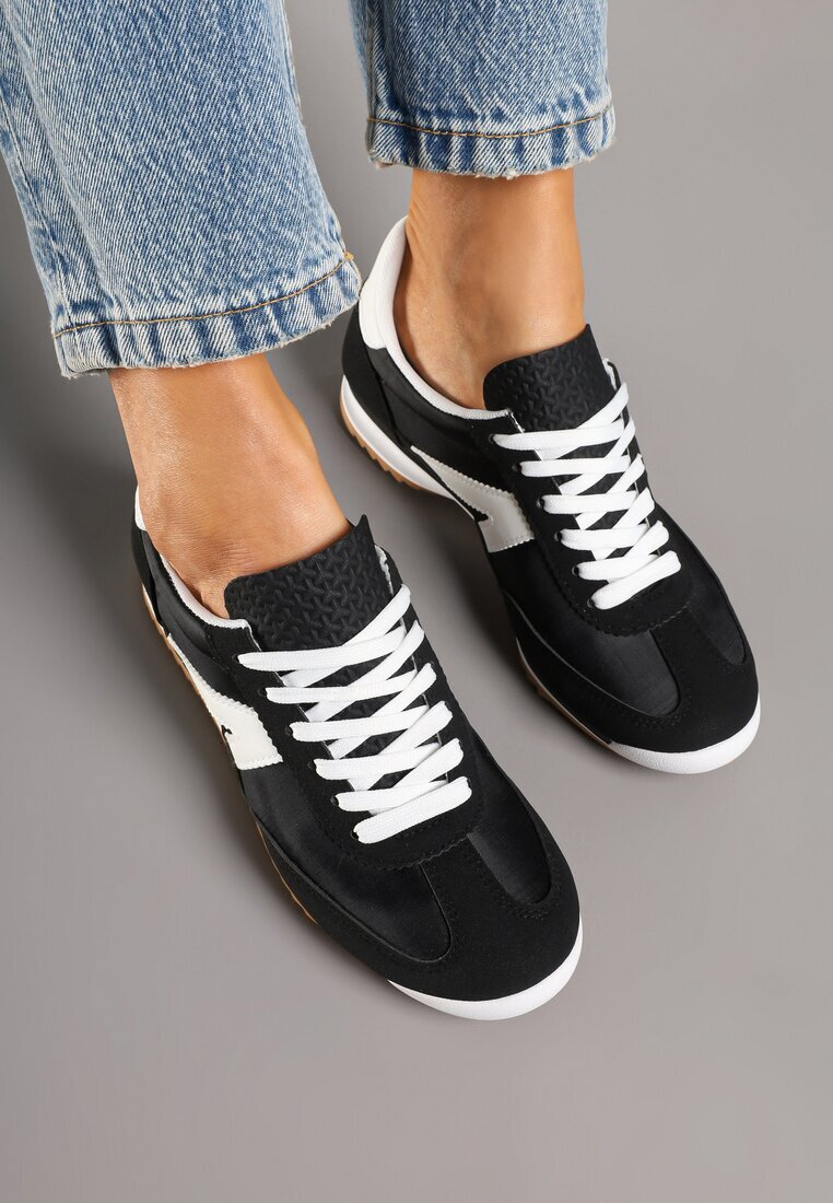 c'm paris Sneakers Negri în Stil de Pantofi de Tenis Iconici cu Cusături Decorative Valtewi