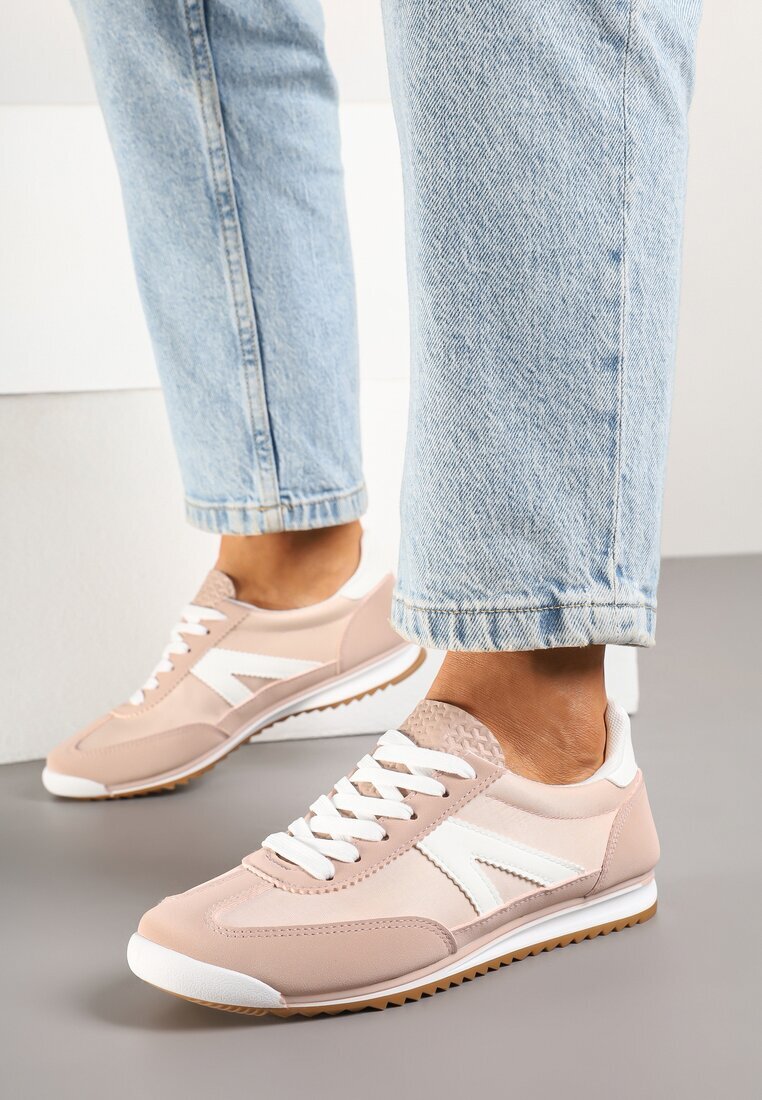 c'm paris Sneakers Roz deschis în stil de Tenisi Iconici cu Cusături Decorative Valtewi
