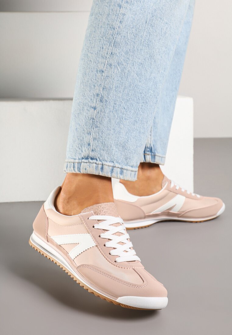 c'm paris Sneakers Roz deschis în stil de Tenisi Iconici cu Cusături Decorative Valtewi