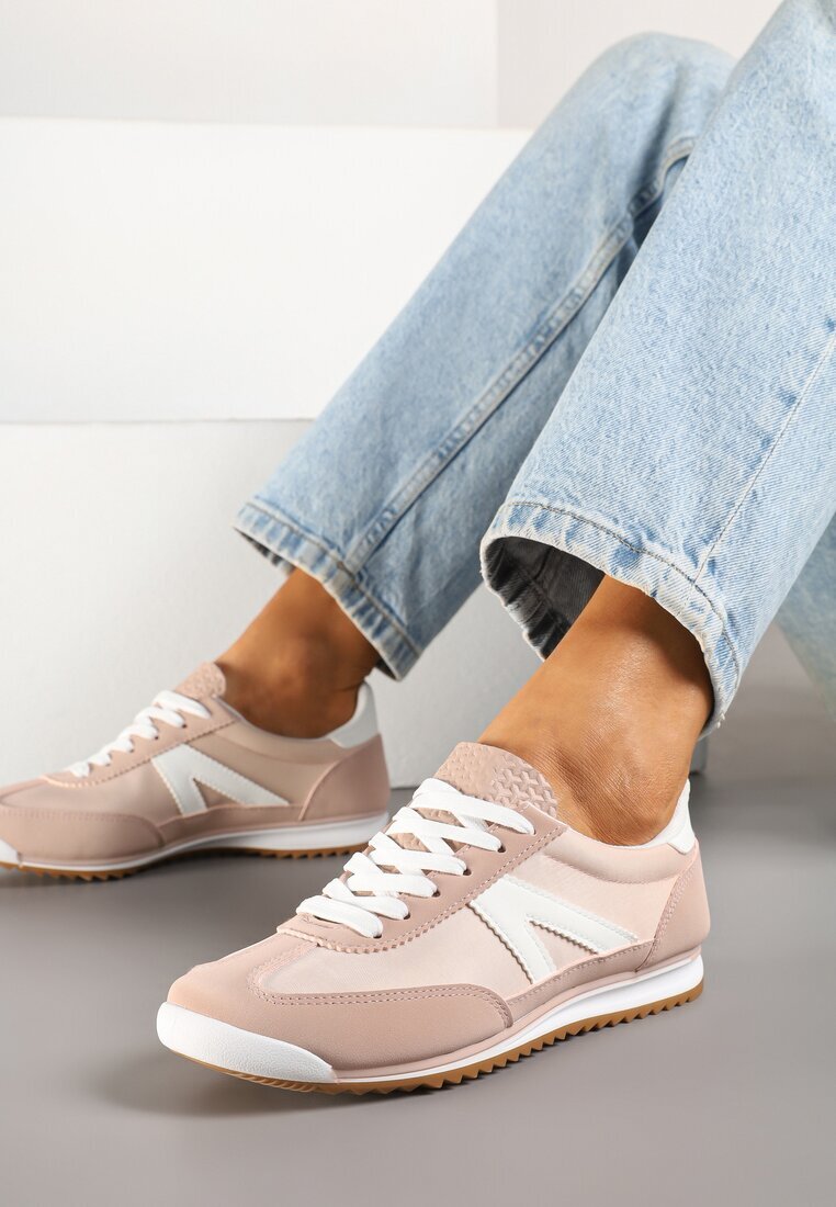 c'm paris Sneakers Roz deschis în stil de Tenisi Iconici cu Cusături Decorative Valtewi