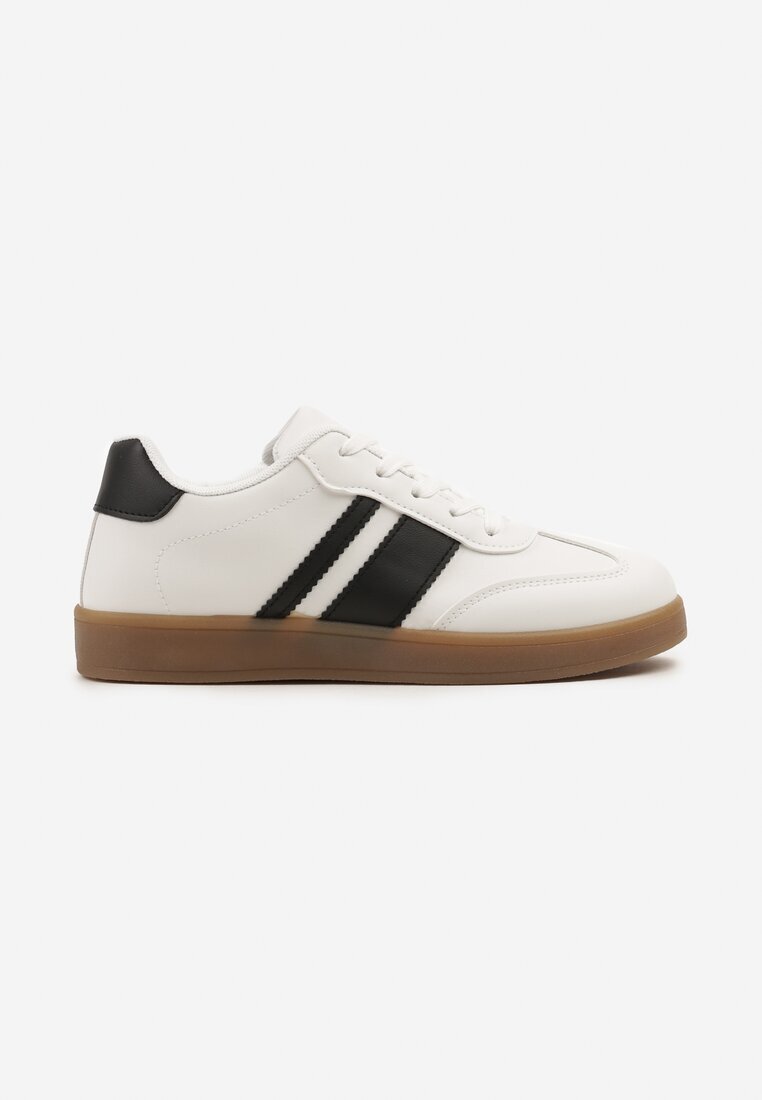 c'm paris Sneakers Tenisi Albi cu Dungi Geometrice Amolita