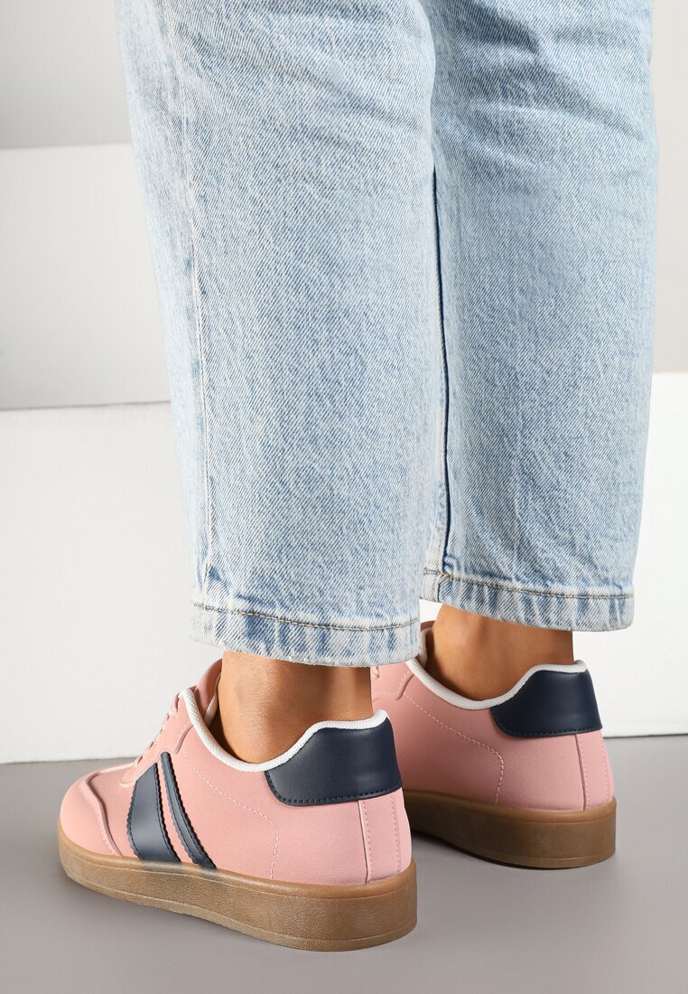 c'm paris Sneakers Tenisi roz cu Dungi Geometrice Amolita
