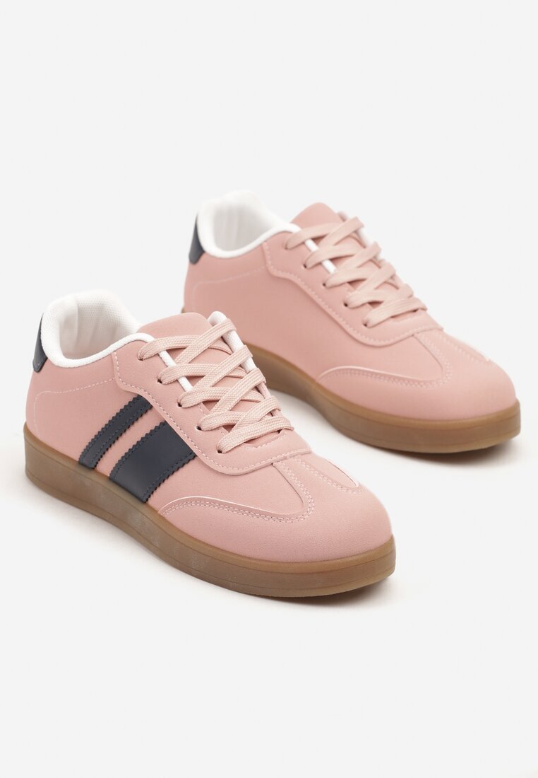 c'm paris Sneakers Tenisi roz cu Dungi Geometrice Amolita