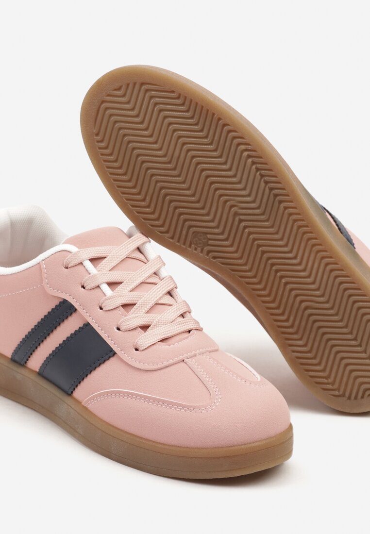 c'm paris Sneakers Tenisi roz cu Dungi Geometrice Amolita