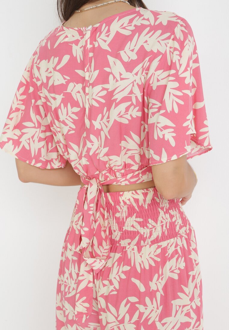  Complet Fucsia 2-piese cu Top și Pantaloni Tasre