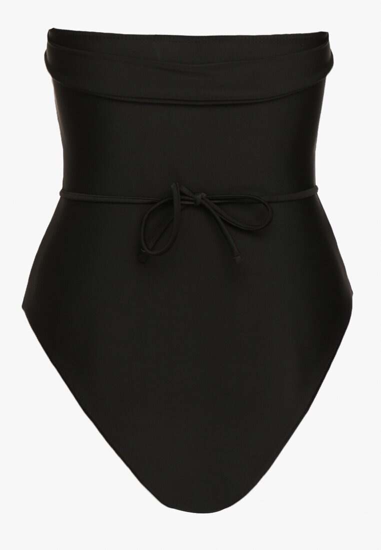  Costum de baie dintr-o bucată negru cu Choker floral și curea decorativă Irisandra
