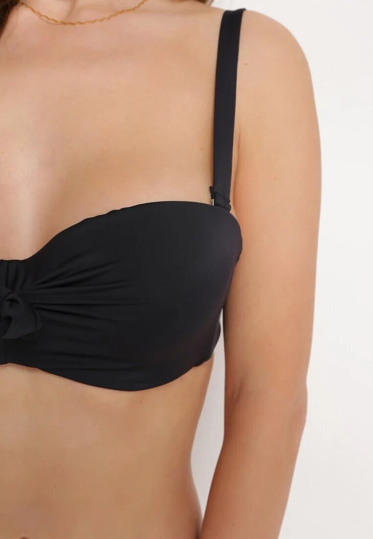  Costum de baie Negru Bikini Două piese Sutien cu Nod și Chiloți Carinela