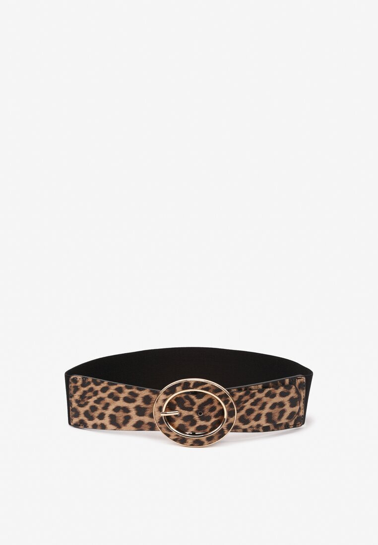  Curea maro leopard cu cataramă decorativă Nelathiel