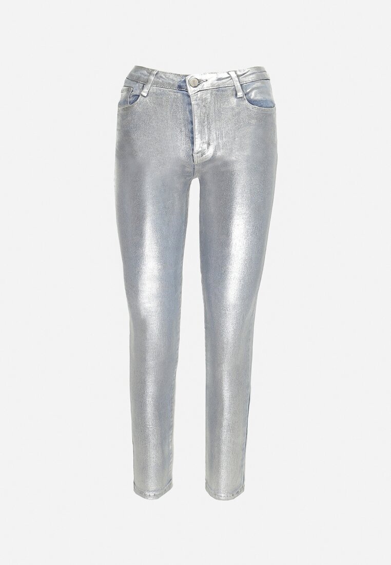 daysie Blugi Argintii Metalici cu Efect Push Up Mireti