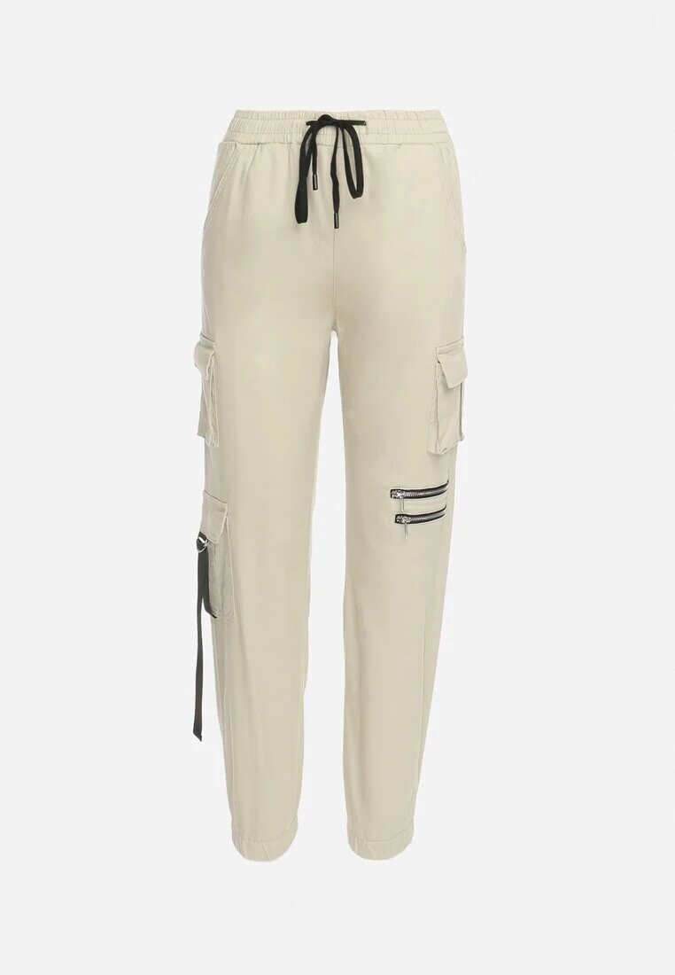 daysie Pantaloni Bej deschis Din bumbac Stil jogger Cu buzunare largi Atilin