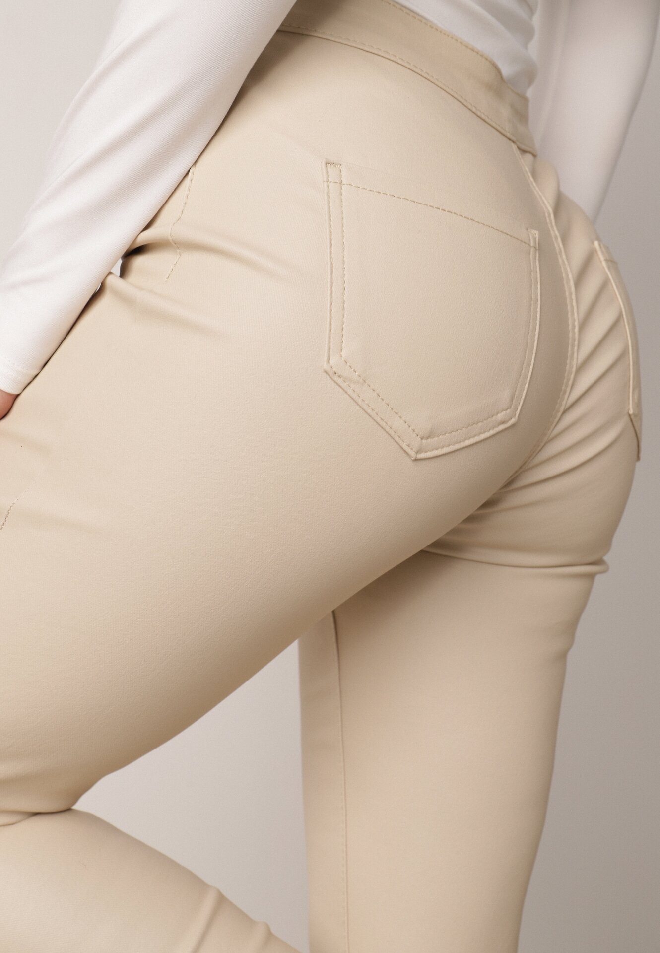 daysie Pantaloni Bej deschis Skinny din imitație de piele Stana