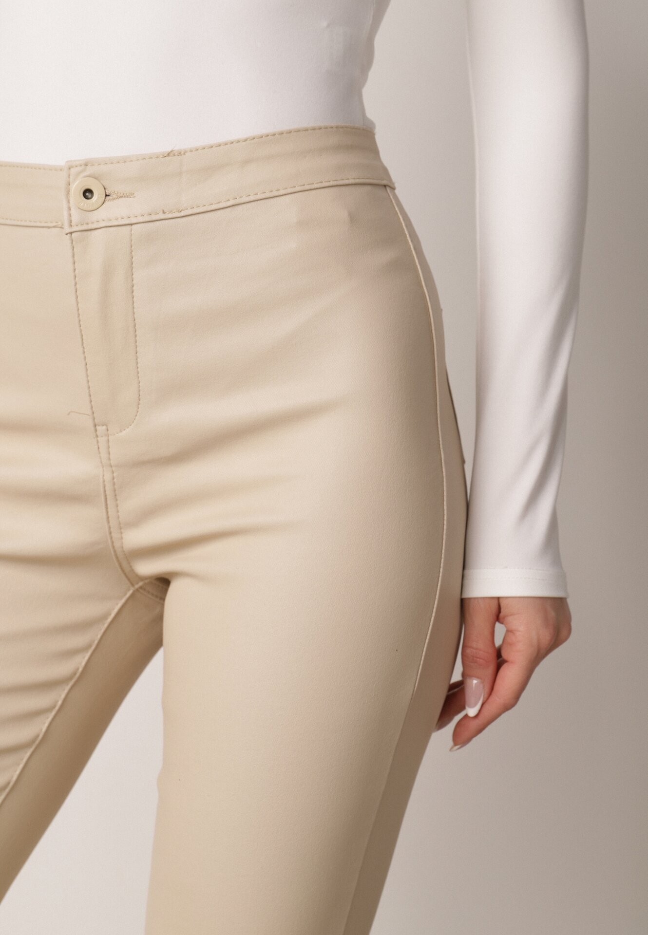 daysie Pantaloni Bej deschis Skinny din imitație de piele Stana
