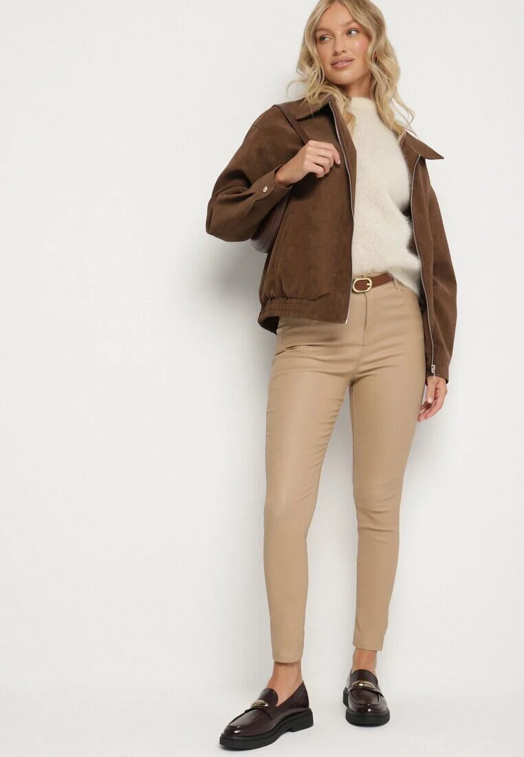 daysie Pantaloni Bej Modelatoare Skinny cu Buzunare Envoi
