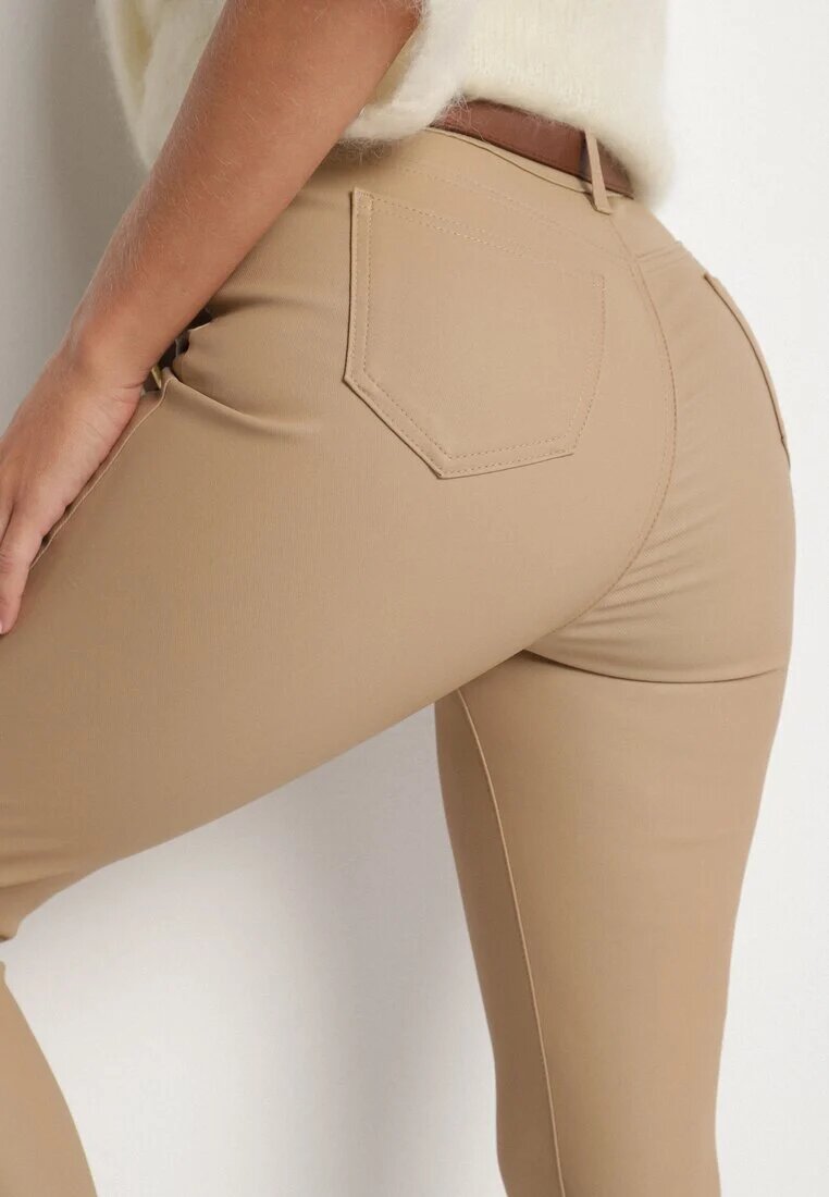 daysie Pantaloni Bej Modelatoare Skinny cu Buzunare Envoi