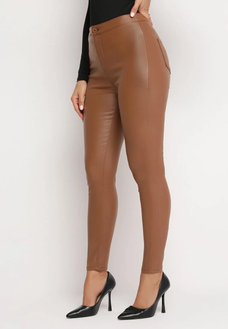 daysie Pantaloni maro deschis Skinny din imitație de piele Stana