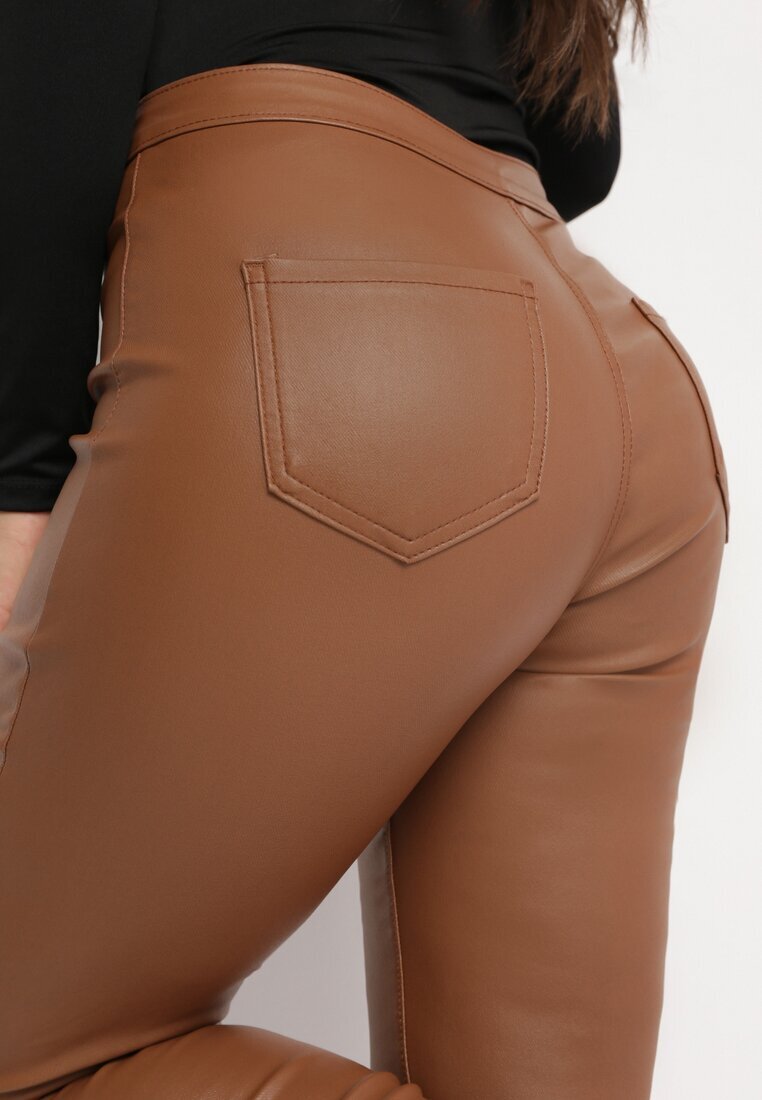 daysie Pantaloni maro deschis Skinny din imitație de piele Stana