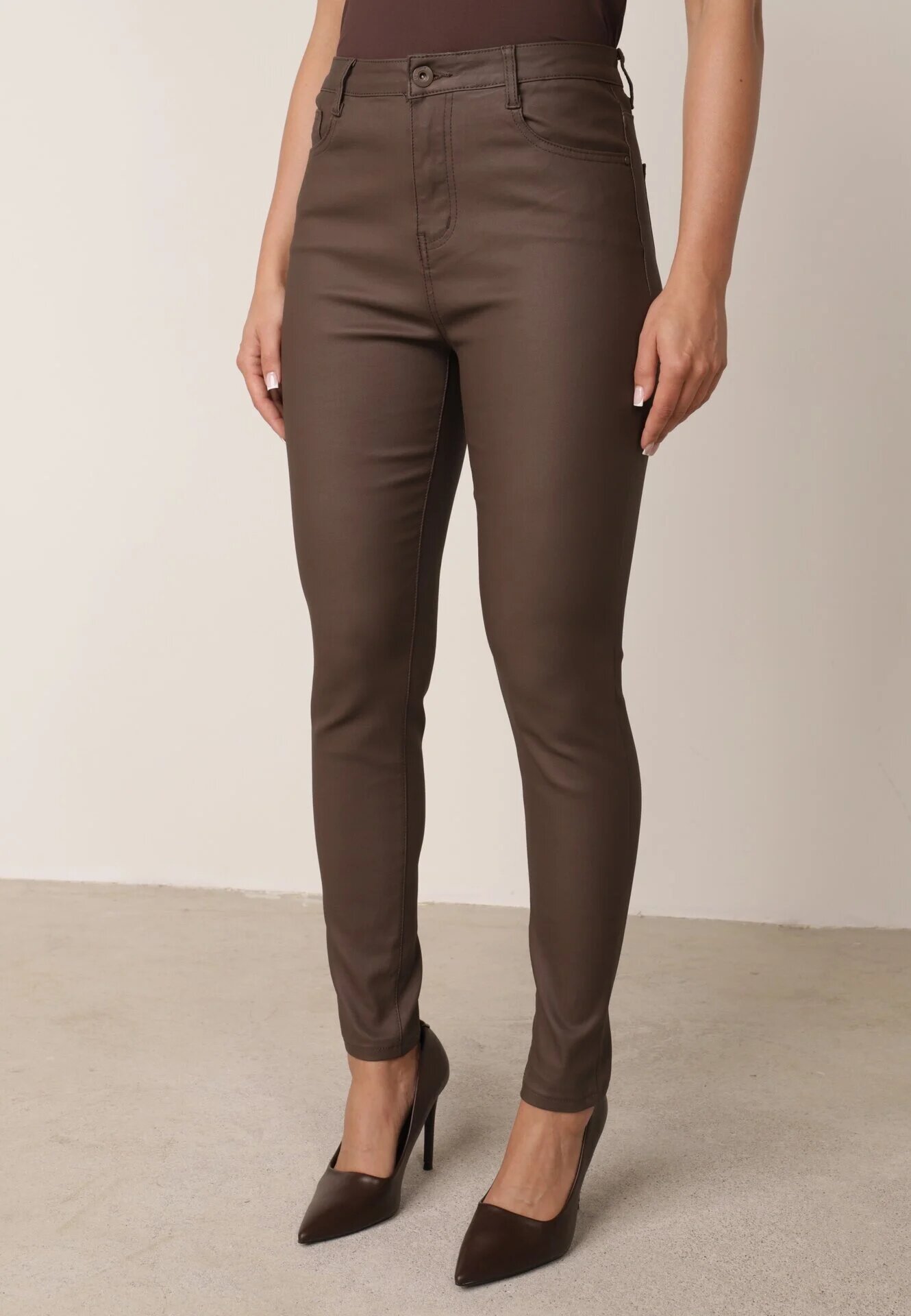 daysie Pantaloni Maro Modelatori Skinny cu Buzunare Envoi