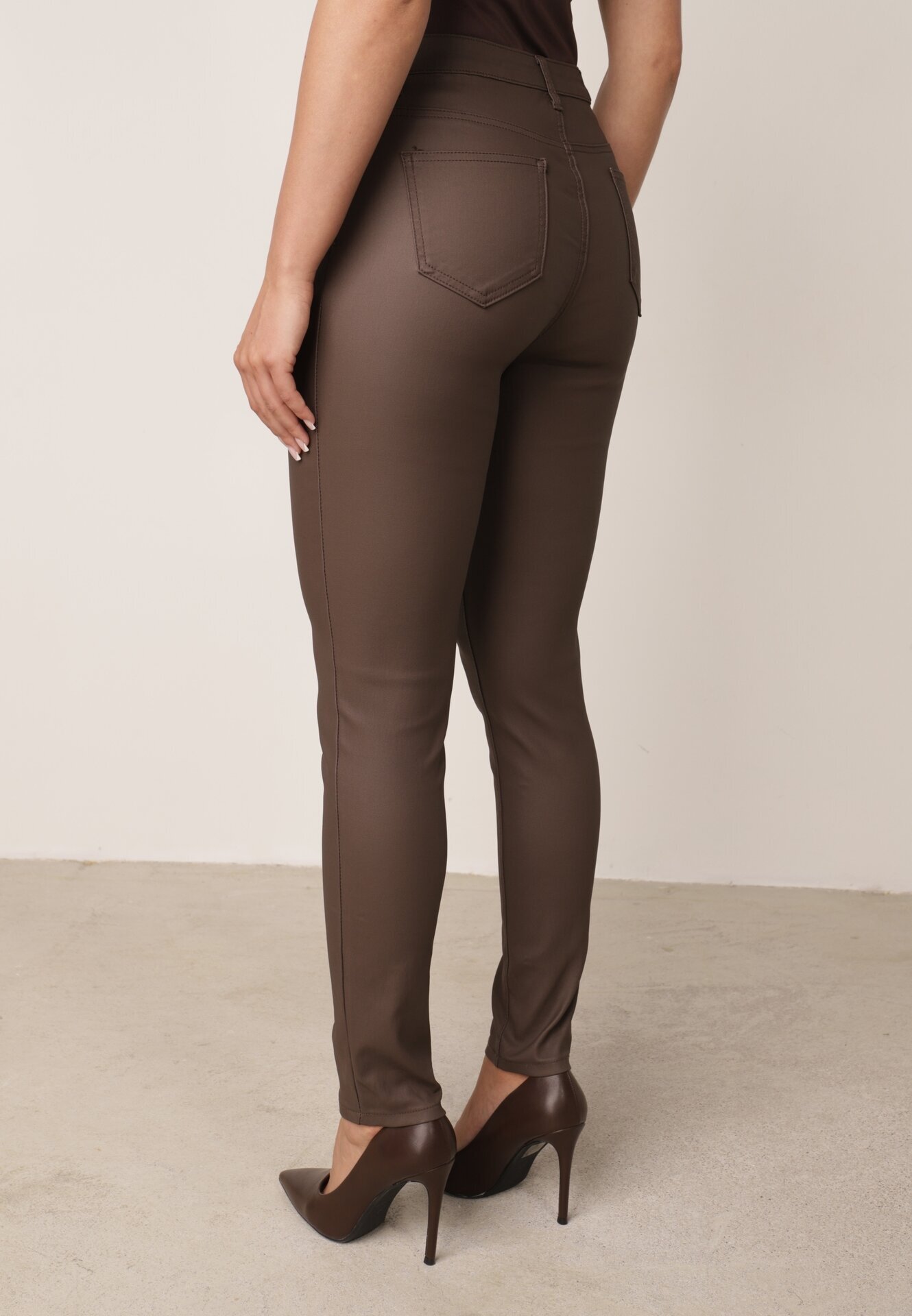 daysie Pantaloni Maro Modelatori Skinny cu Buzunare Envoi
