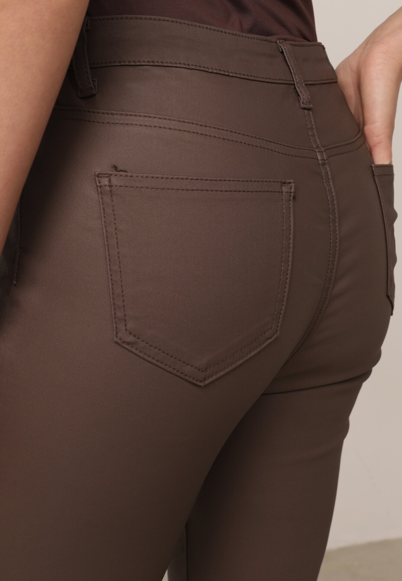 daysie Pantaloni Maro Modelatori Skinny cu Buzunare Envoi