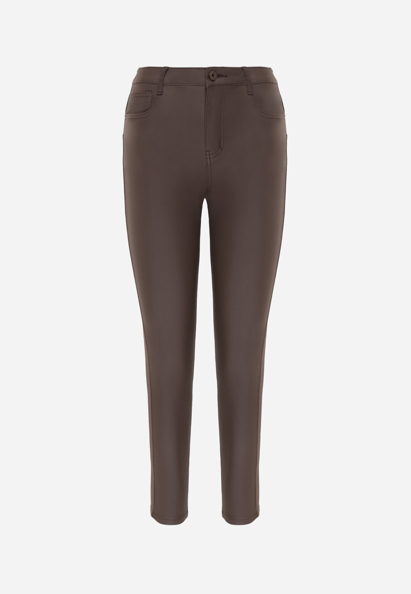 daysie Pantaloni Maro Skinny din Imitatie de Piele Awileda