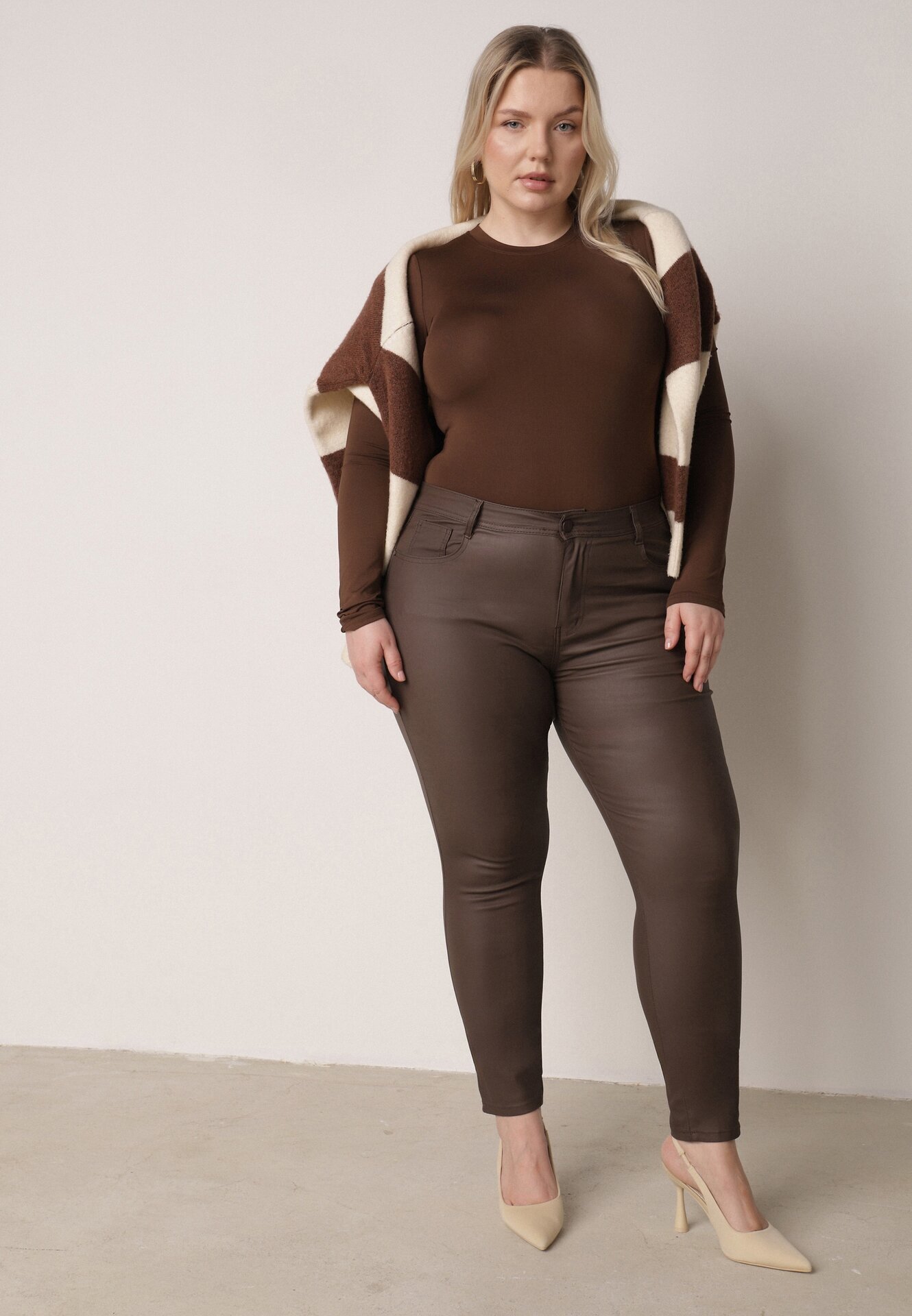 daysie Pantaloni Maro Skinny Gasi