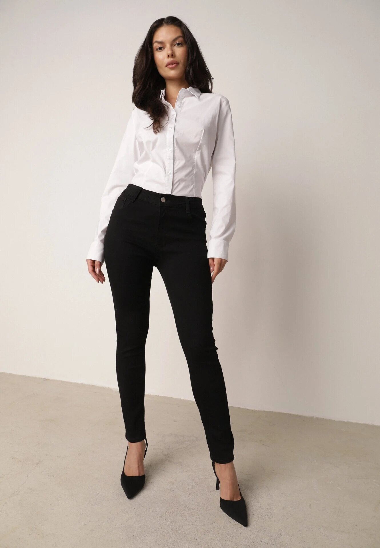 daysie Pantaloni Negri croială skinny cu talie normală Mendria