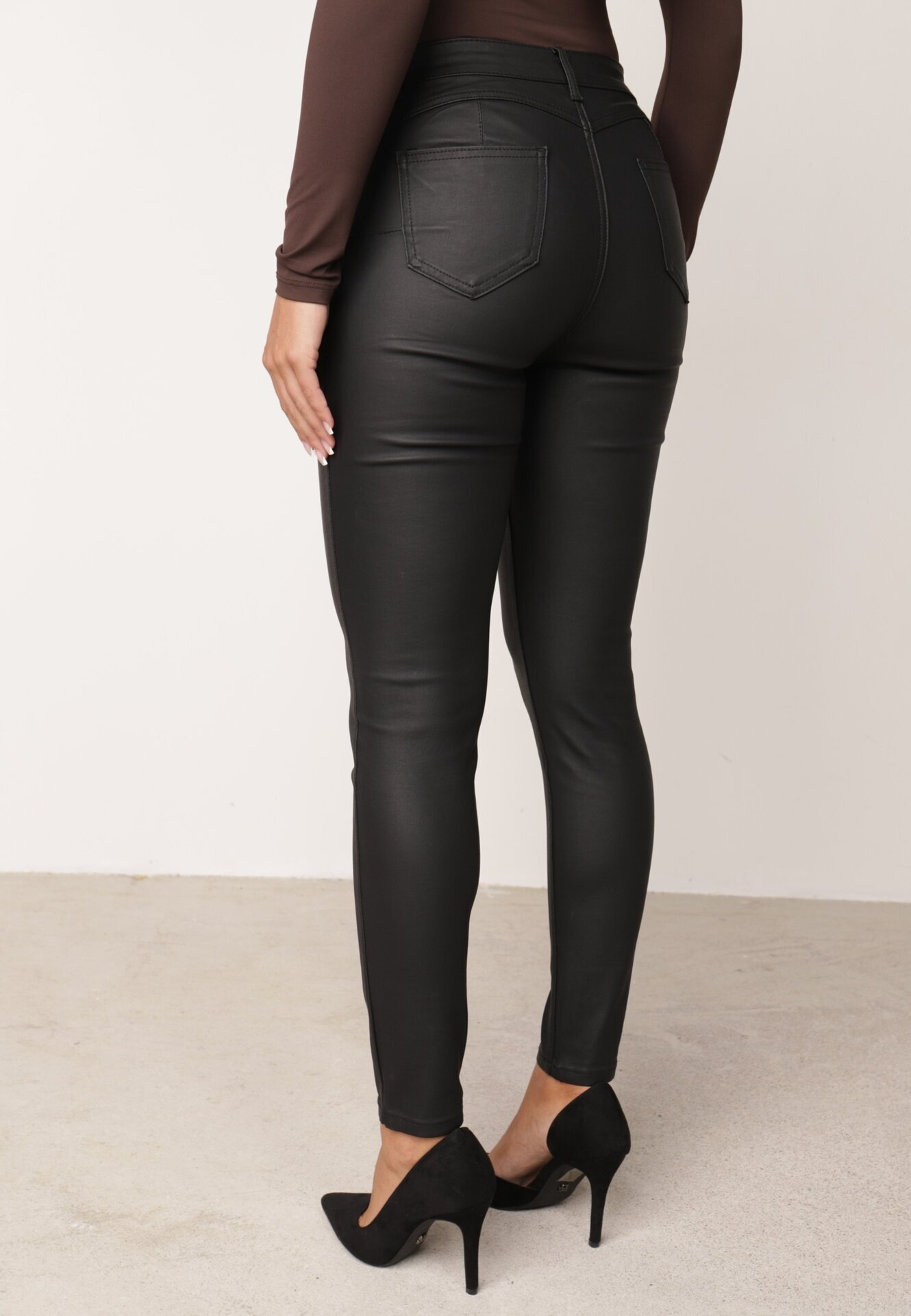 daysie Pantaloni Negri Skinny din imitație de piele Awileda