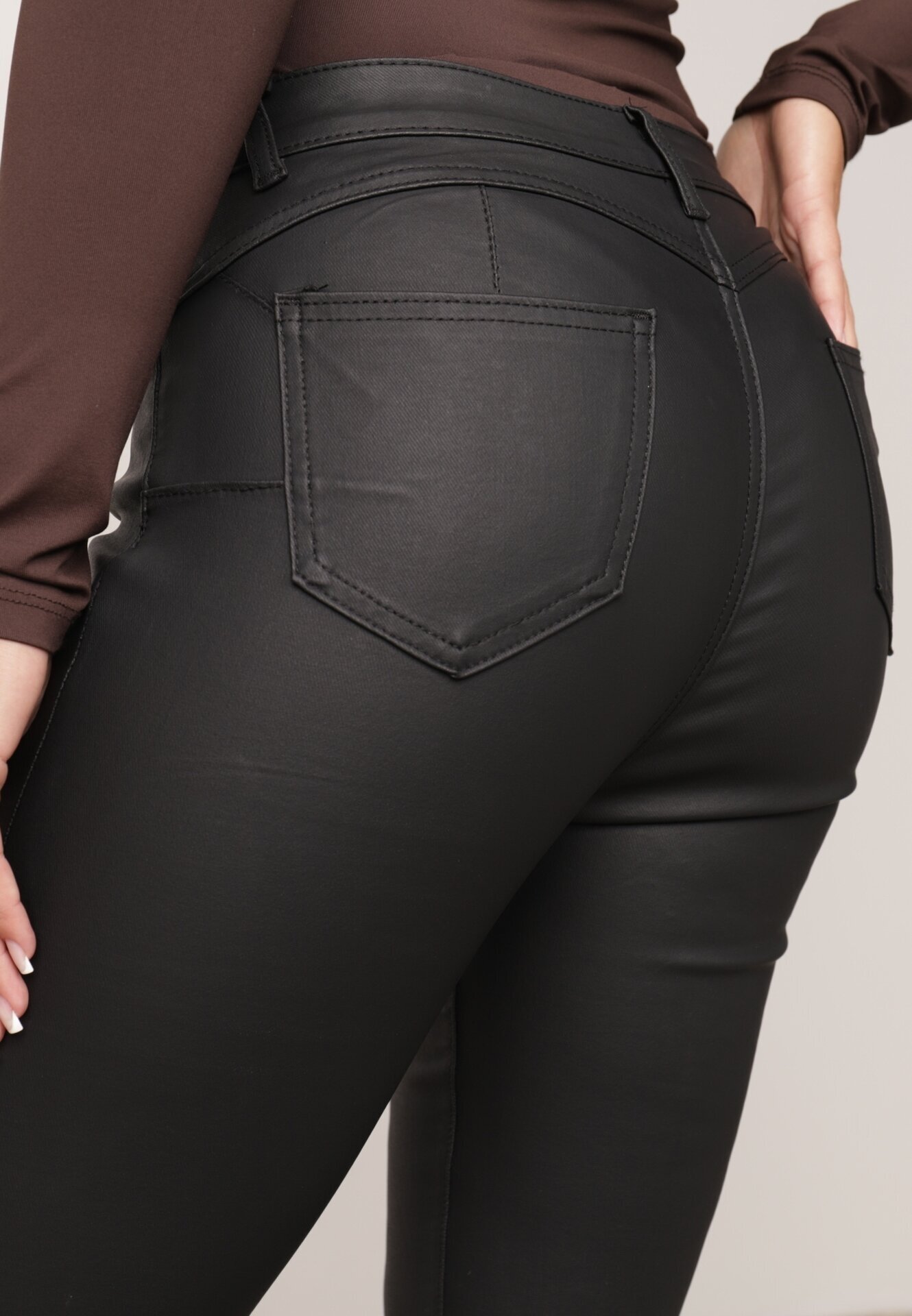 daysie Pantaloni Negri Skinny din imitație de piele Awileda