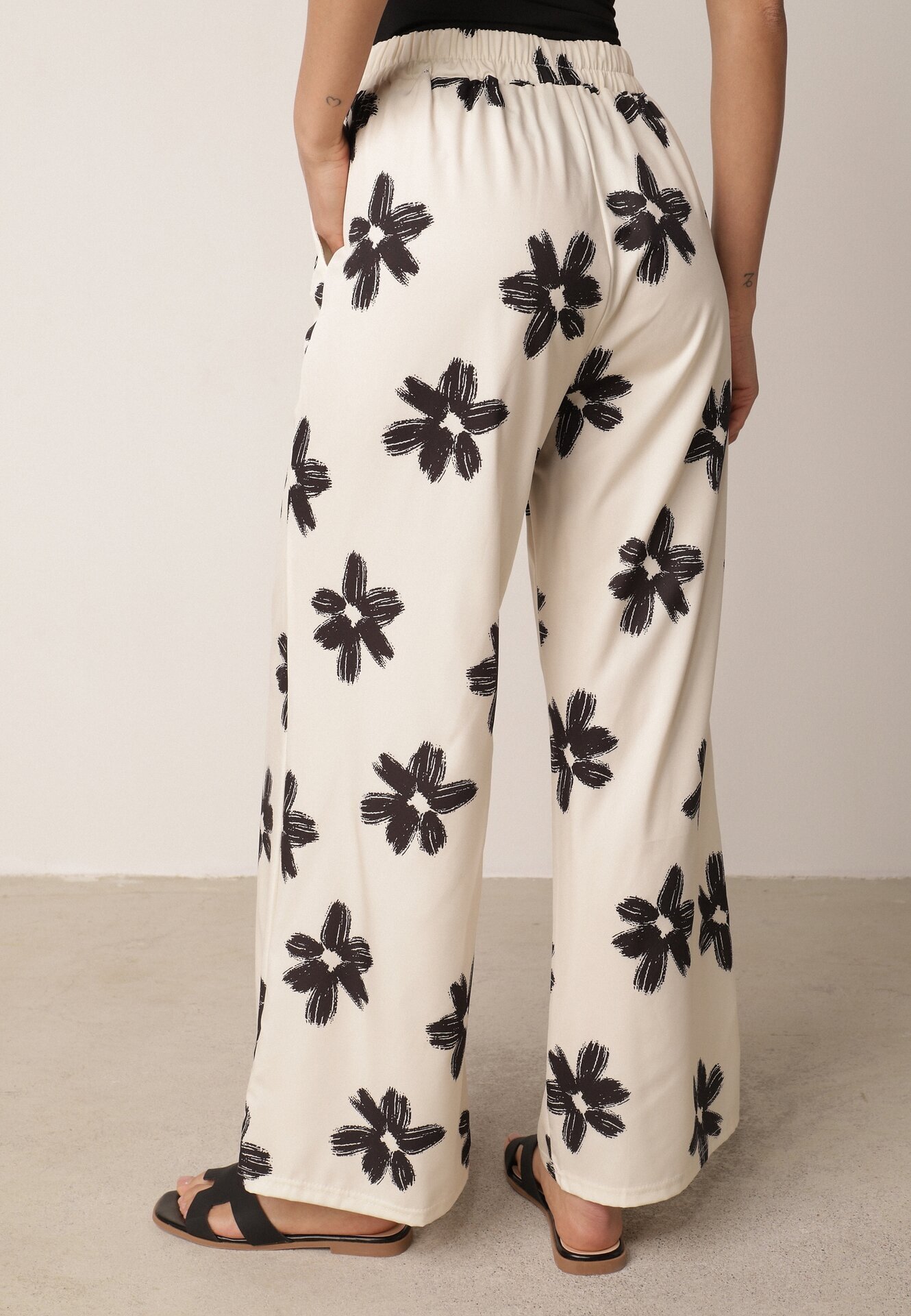 daysie Pantaloni Negru cu crem