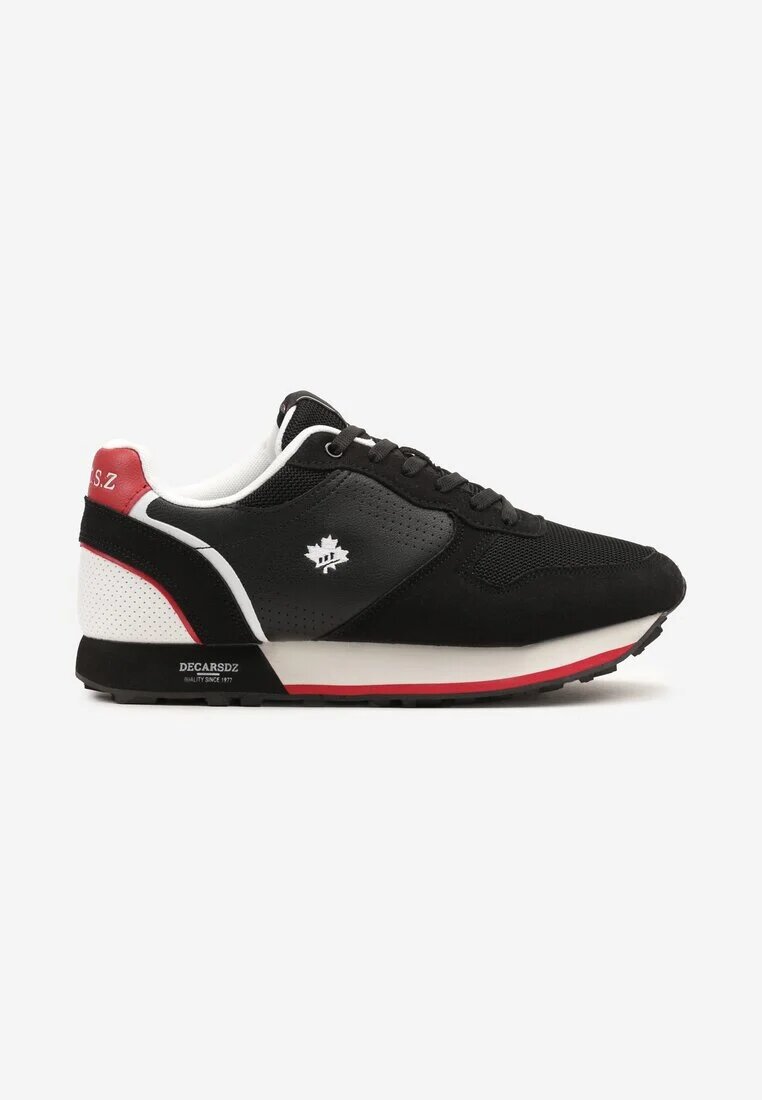 decarsdz Pantofi sport Sneakers Negri cu Frunză Decorativă și Perforație Zaliennea