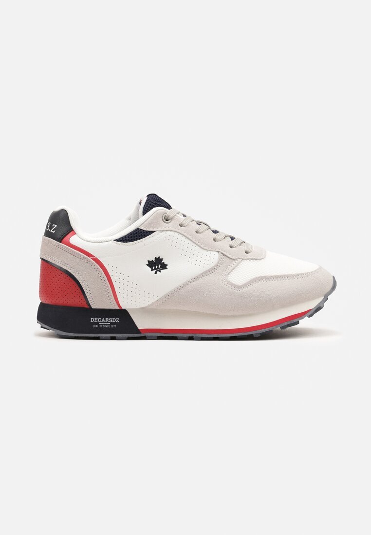 decarsdz Sneakers Albi cu Frunză Decorativă și Perforație Zaliennea