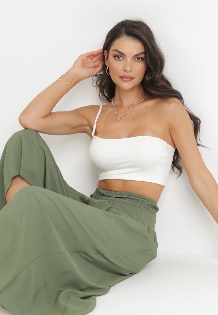 defox Pantaloni din bumbac Verde foarte largi Fenala