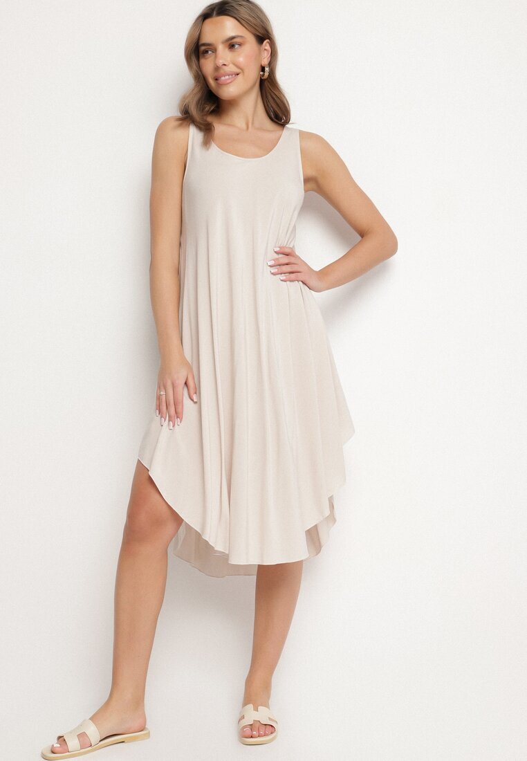 defox Rochie Bej deschis Cloche din Bumbac Tesaxelle