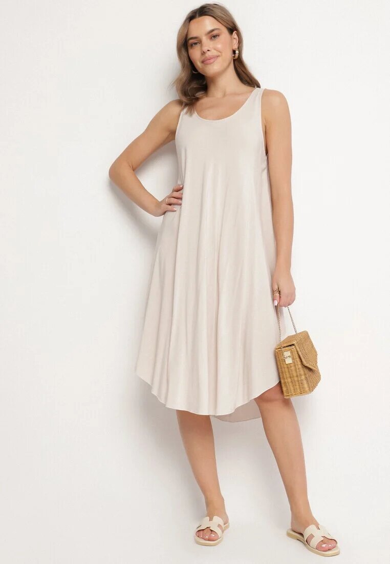 defox Rochie Bej deschis Cloche din Bumbac Tesaxelle