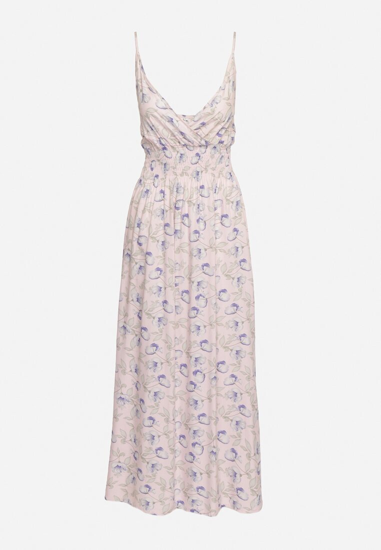 defox Rochie Roz deschis Din bumbac Cloche cu imprimeu floral cu bretele reglabile Rosapia