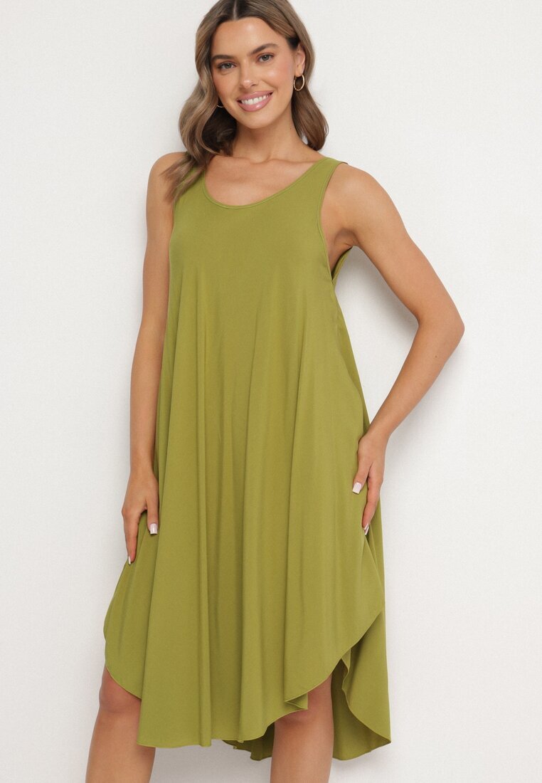 defox Rochie Verde închis Cloș din Bumbac Tesaxelle