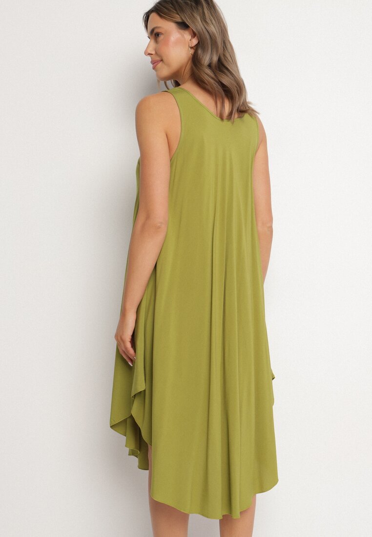 defox Rochie Verde închis Cloș din Bumbac Tesaxelle