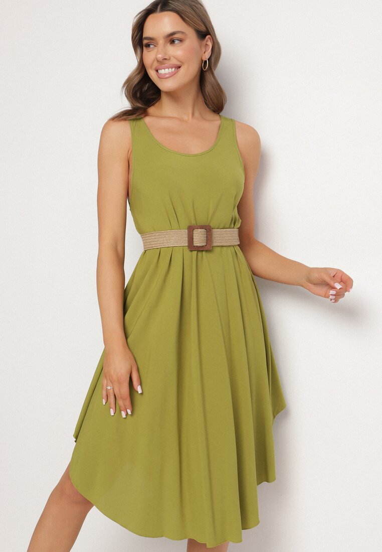 defox Rochie Verde închis Cloș din Bumbac Tesaxelle