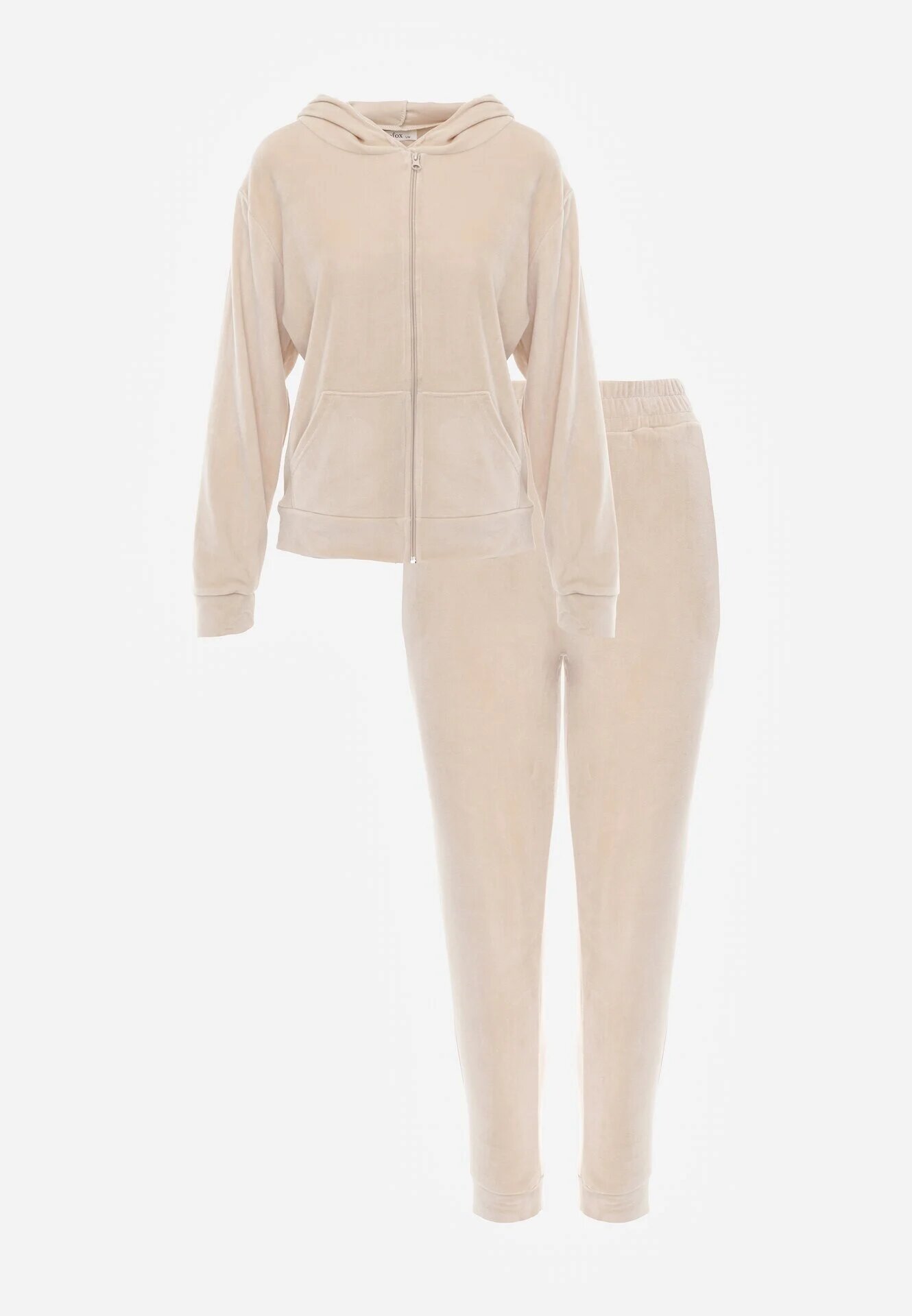 defox Set de Trening Bej deschis din Velur cu Bluză și Pantaloni Ariliv